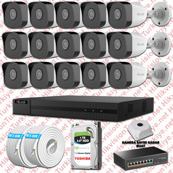 Hilook İp Kamera Seti 1080p Fullhd 15 Güvenlik Kamerası